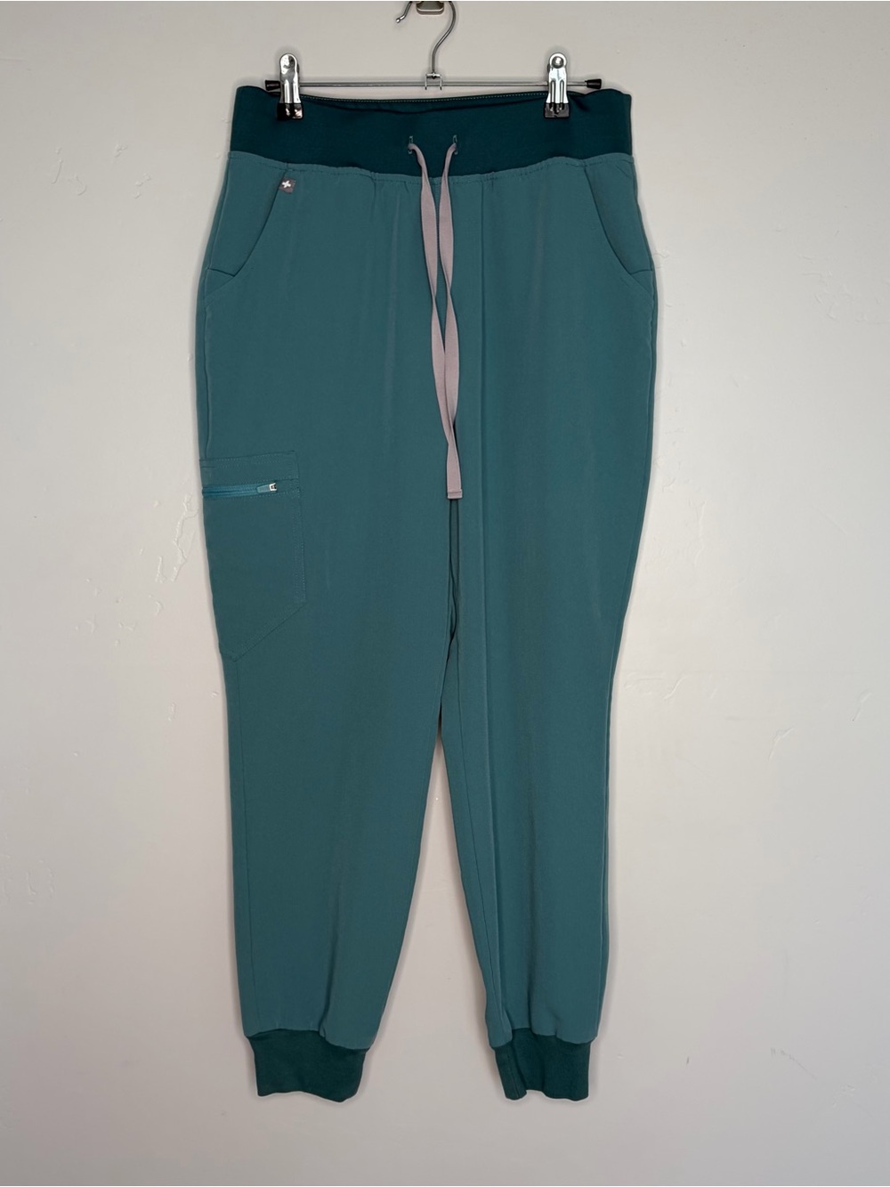 FIGS Zamora High Waisted Jogger Scrub Pants Teal Blue Medium Petite MP